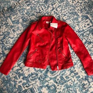 Philosophy Jacket - Red Faux Leather - Size S